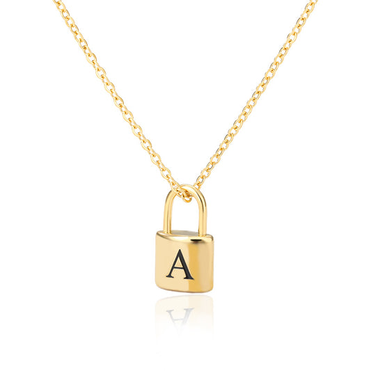 Personalized "Lock Letter" Necklace