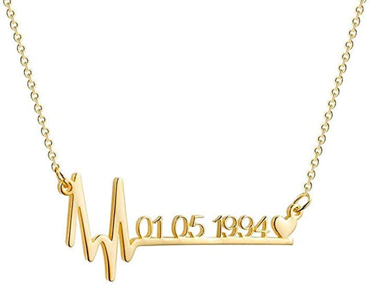Personalized "heartbeat"  Necklace